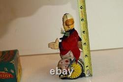 TPS Toys, 1950's Skippy The Tricky Cyclist Windup with Box, Original