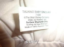 Talking Huggable Baby Sinclair 1991 Hasbro Disney Rare Find