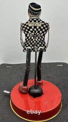 Tin Litho Dancing Man with Checkered Blazer / Suit Toy Made in the USA