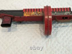 Tin Litho Marx G-Man Gun Windup Toy Machine Gun FBI Agent