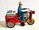 Tin Litho Wind Up Toy Police Motorcycle 1950s. KO Japan. Works Great. Mint/Near