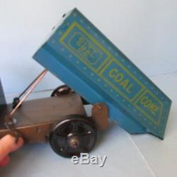 Tin MARX City Coal Dump TRUCK Toy Windup C-Cab Driver Vintage