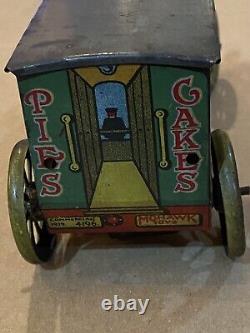 Toyland Pie Bakery Rare Tin Litho Wind Up Advertising Truck By Mohawk Toys 1919