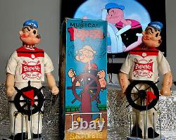 Two Musical S. S. Popeye The Sailorman Dolls Original Box 1960 Plays Music