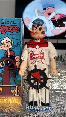 Two Musical S. S. Popeye The Sailorman Dolls Original Box 1960 Plays Music