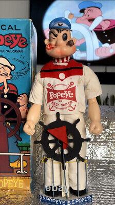 Two Musical S. S. Popeye The Sailorman Dolls Original Box 1960 Plays Music