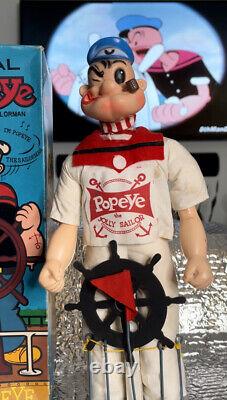 Two Musical S. S. Popeye The Sailorman Dolls Original Box 1960 Plays Music