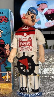 Two Musical S. S. Popeye The Sailorman Dolls Original Box 1960 Plays Music