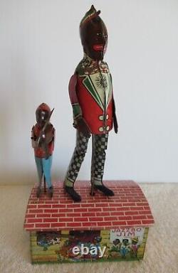 UNIQUE ARTJAZZBO-JIM DANCER ON THE ROOF with VIOLIN PLAYERTIN LITHO WINDUP TOY