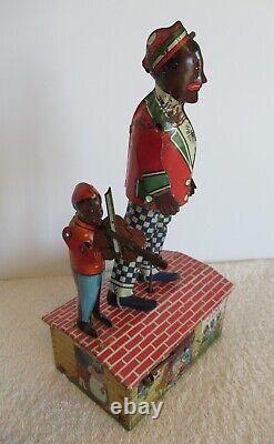 UNIQUE ARTJAZZBO-JIM DANCER ON THE ROOF with VIOLIN PLAYERTIN LITHO WINDUP TOY