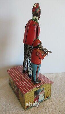 UNIQUE ARTJAZZBO-JIM DANCER ON THE ROOF with VIOLIN PLAYERTIN LITHO WINDUP TOY