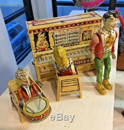 UNIQUE ART Lil' Abner DOGPATCH Music BAND Piano TIN Wind Up TOY 1945