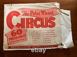 UNUSED Vtg The Peter Wheat Circus Press Out Cardboard Toy 1951 Original Envelope