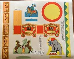 UNUSED Vtg The Peter Wheat Circus Press Out Cardboard Toy 1951 Original Envelope