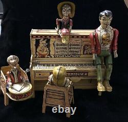 Unique Art 1945 Lil' Abner DOGPATCH 4 BAND Piano Wind-up Tin Toy UNIQUE ART CO