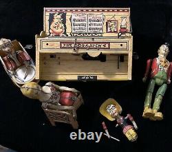 Unique Art 1945 Lil' Abner DOGPATCH 4 BAND Piano Wind-up Tin Toy UNIQUE ART CO