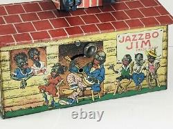 Unique Art JAZZBO-JIM Dancing Tin Wind Up Toy THE DANCER ON THE ROOF with BOX