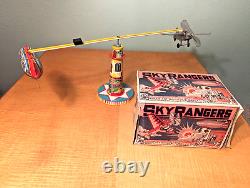 Unique Art Sky Rangers Litho Tinplate 1933 Near Mint Toy & RARE ORIGINAL BOX