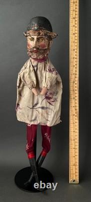 Unique OFFICER Hand Puppet Early 20th c. Punch Judy Wood German Victorian Toy
