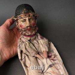 Unique OFFICER Hand Puppet Early 20th c. Punch Judy Wood German Victorian Toy