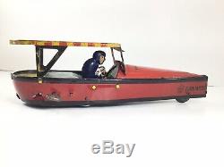 VERY RARE and UNIQUE MARX FIRE WATER SPEED BOAT TIN WINDUP