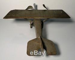 VINTAGE 1920's KINGSBURY PLANE TRI-MOTOR TIN LITHO WINDUP AIRPLANE