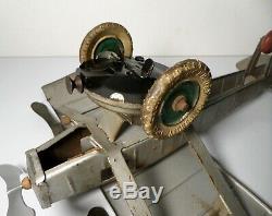 VINTAGE 1920's KINGSBURY PLANE TRI-MOTOR TIN LITHO WINDUP AIRPLANE