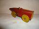 VINTAGE 1920s Girard Tinplate Wind Up Boat Tail Racer Tin Toy Race Car #2