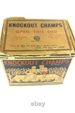 VINTAGE 1930's MARX TIN LITHO CELLULOID WIND UP KNOCKOUT CHAMPS With BOX RARE