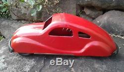 VINTAGE 1940's NY-LINT pressed Steel WIND UP Amazing Car Rare their first toy