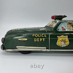 VINTAGE 1940s MARX DICK TRACY TIN-LITHO WIND-UP 11 LONG SQUAD CAR