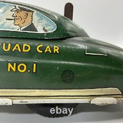 VINTAGE 1940s MARX DICK TRACY TIN-LITHO WIND-UP 11 LONG SQUAD CAR