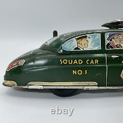 VINTAGE 1940s MARX DICK TRACY TIN-LITHO WIND-UP 11 LONG SQUAD CAR