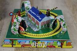 VINTAGE 1940s MARX MECHANICAL HONEYMOON EXPRESS TIN WIND UP TRAIN TOY BOX J2498