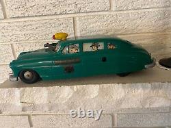 VINTAGE 1949 MARX SIREN POLICE CAR With MACHINE GUN KEY-WIND POLICE CAR 13