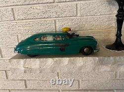 VINTAGE 1949 MARX SIREN POLICE CAR With MACHINE GUN KEY-WIND POLICE CAR 13