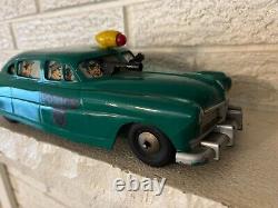 VINTAGE 1949 MARX SIREN POLICE CAR With MACHINE GUN KEY-WIND POLICE CAR 13