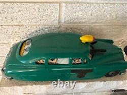 VINTAGE 1949 MARX SIREN POLICE CAR With MACHINE GUN KEY-WIND POLICE CAR 13