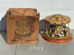 VINTAGE 1950'S J. CHEIN PLAYLAND MERRY-GO-ROUND CAROUSEL WithBOX WORKS