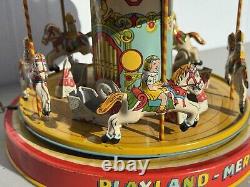 VINTAGE 1950'S J. CHEIN PLAYLAND MERRY-GO-ROUND CAROUSEL WithBOX WORKS