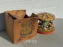 VINTAGE 1950'S J. CHEIN PLAYLAND MERRY-GO-ROUND CAROUSEL WithBOX WORKS