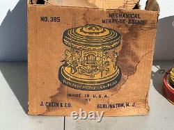 VINTAGE 1950'S J. CHEIN PLAYLAND MERRY-GO-ROUND CAROUSEL WithBOX WORKS