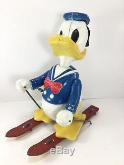 VINTAGE 1950's WALT DISNEYS DONALD THE SKIER MARX WIND UP DONALD DUCK withO. B