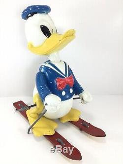 VINTAGE 1950's WALT DISNEYS DONALD THE SKIER MARX WIND UP DONALD DUCK withO. B