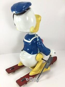 VINTAGE 1950's WALT DISNEYS DONALD THE SKIER MARX WIND UP DONALD DUCK withO. B