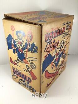 VINTAGE 1950's WALT DISNEYS DONALD THE SKIER MARX WIND UP DONALD DUCK withO. B