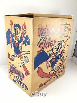 VINTAGE 1950's WALT DISNEYS DONALD THE SKIER MARX WIND UP DONALD DUCK withO. B