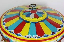 VINTAGE 1950s J. CHEIN MERRY GO ROUND CAROUSEL TIN LITHO WIND UP TOY with BOX