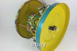 VINTAGE 1950s J. CHEIN MERRY GO ROUND CAROUSEL TIN LITHO WIND UP TOY with BOX