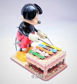 VINTAGE 1950s MARX-LINEMAR MICKEY MOUSE XYLOPHONE TIN WIND-UP TOY